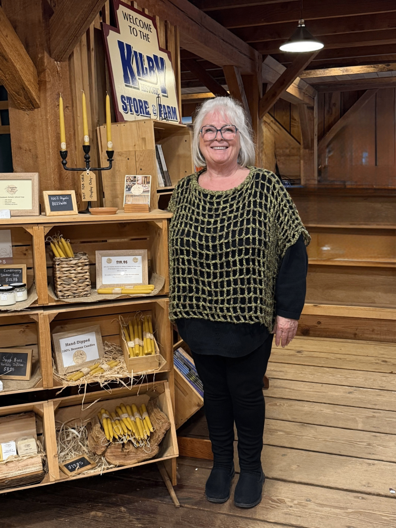 Jacquie, the artisan dipper, in her Rosedale, BC workshop